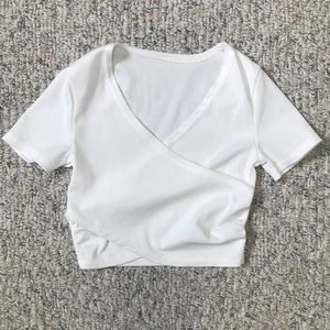 White Crisscross Crop Top